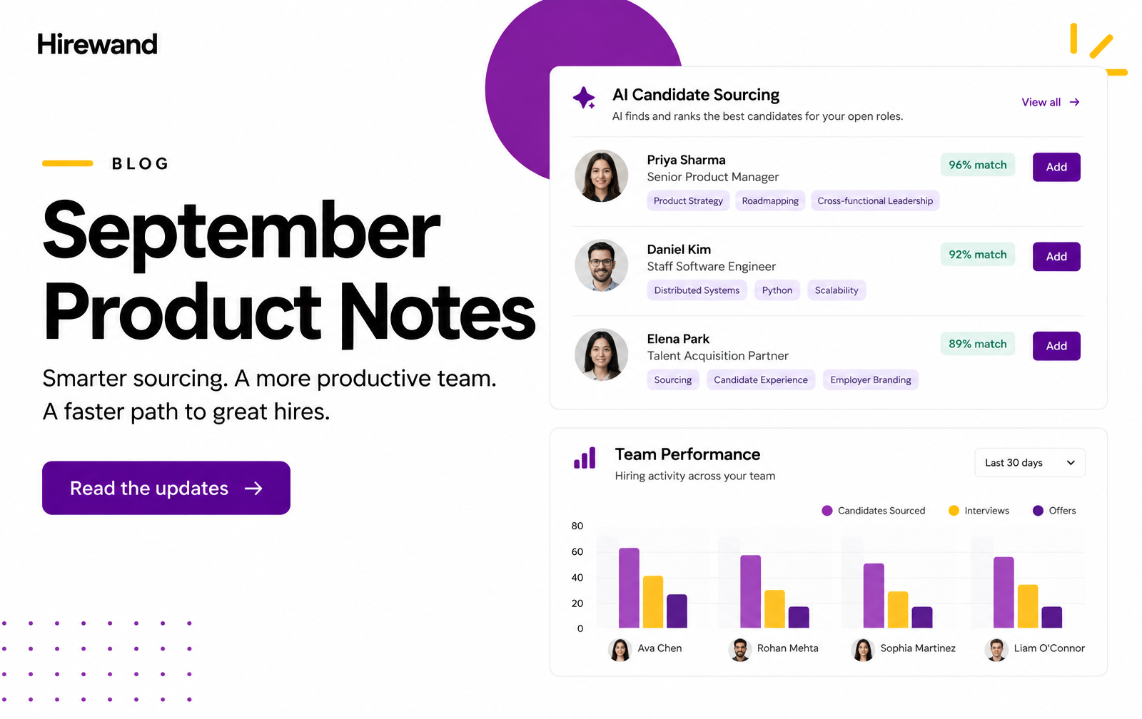 September Product Notes: AI Sourcing and the Team Performance Dashboard