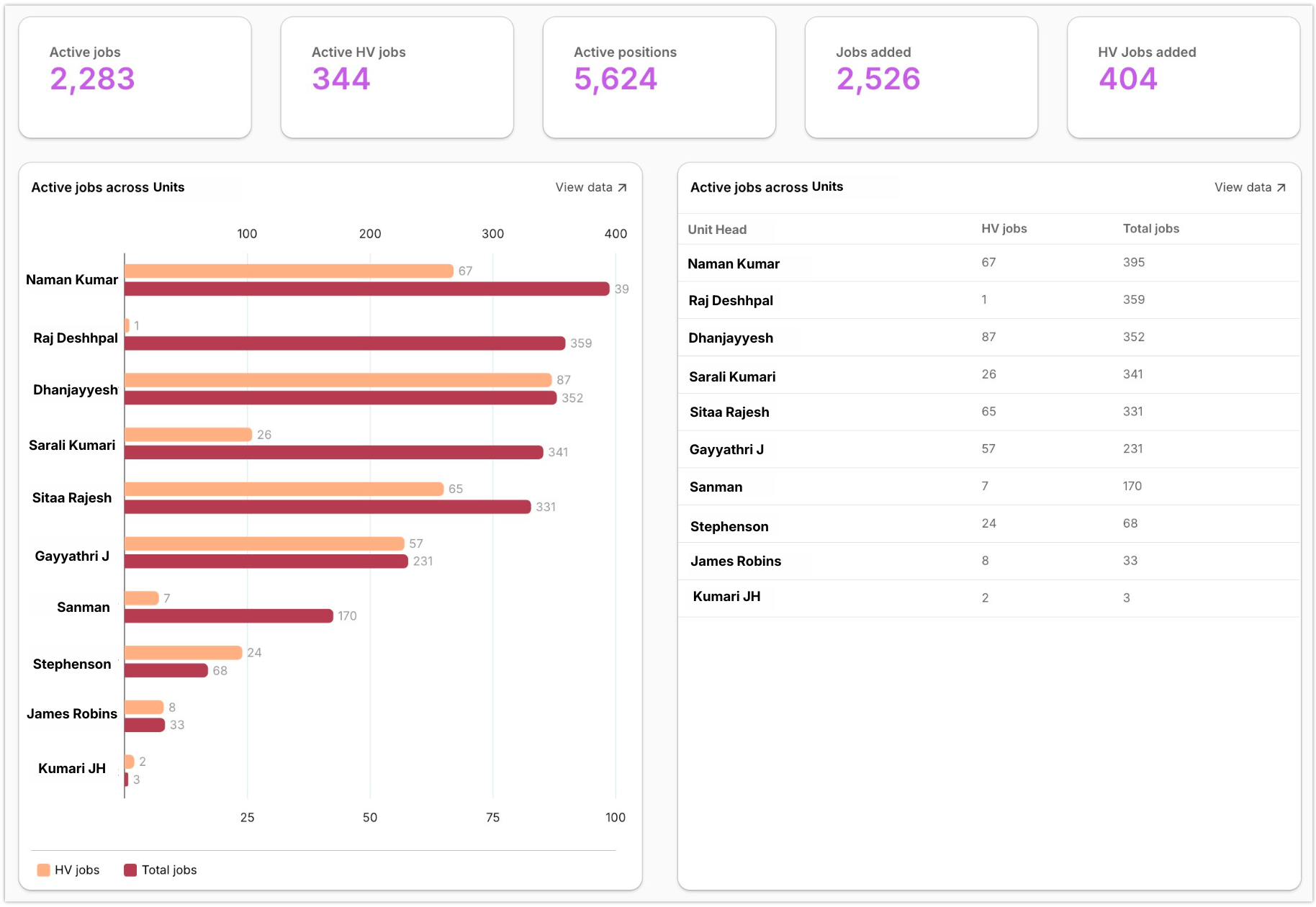 Demand Mapping & Workload Optimization dashboard preview — Job Analytics · Workload Distribution