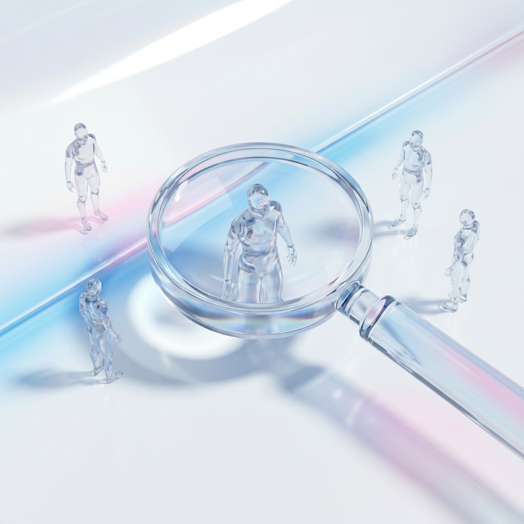 Clean minimalist laboratory representing precision in talent discovery